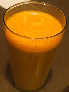 A nice carrot ginger juice soothes a rumbly tummy.